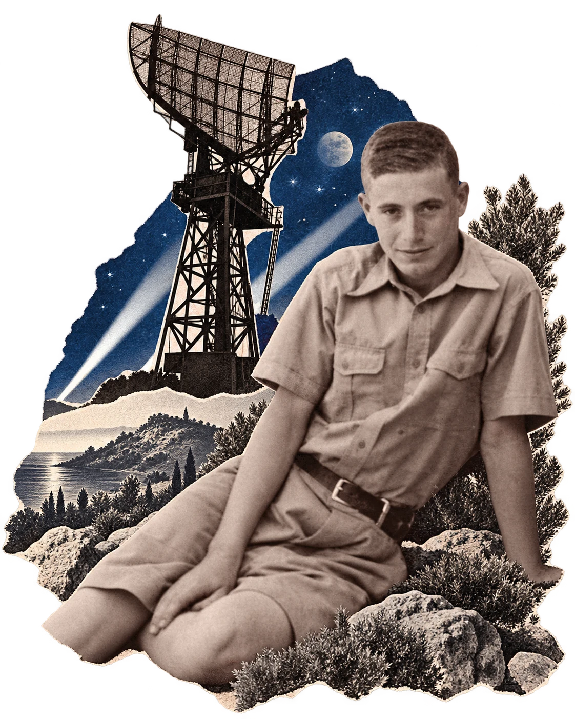 קולאז׳ בהשראת הסיפור על אליעזר משה ארקין