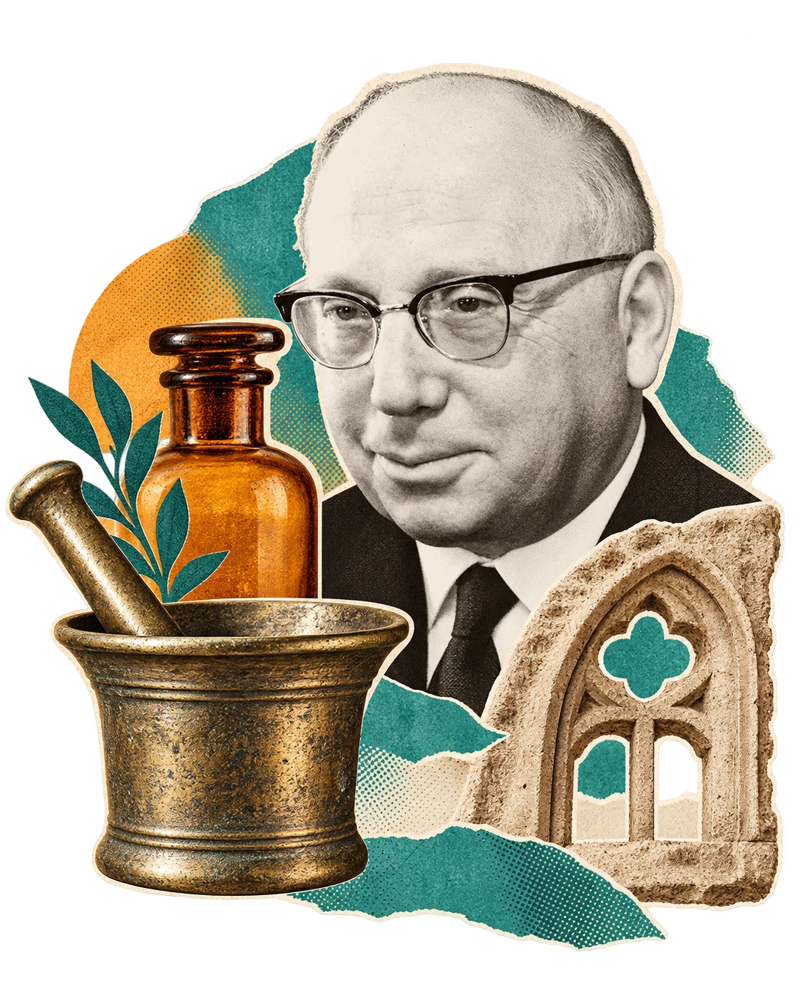 קולאז׳ בהשראת הסיפור על גינטר פרידלנדר