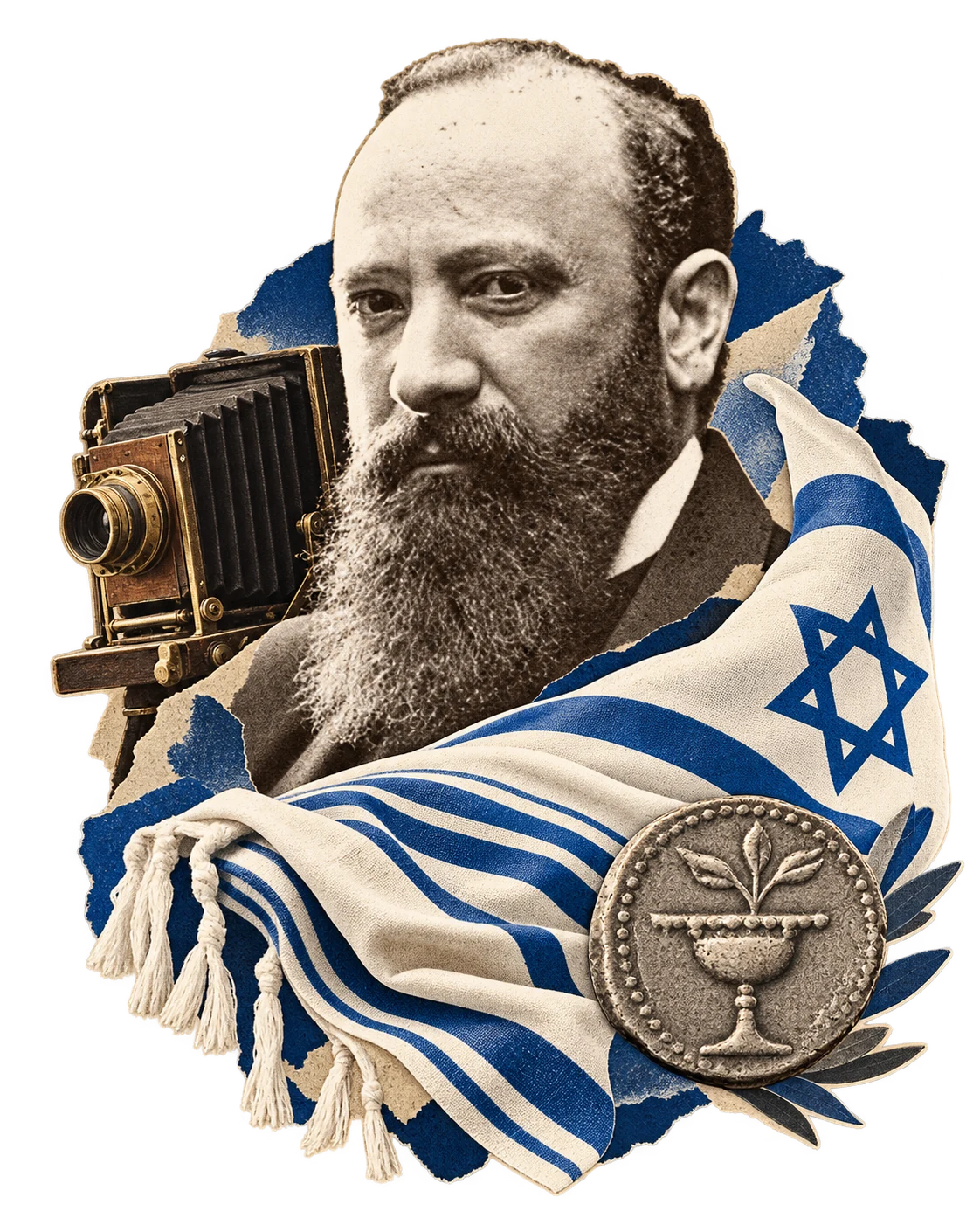 קולאז׳ בהשראת הסיפור על דוד וולפסון