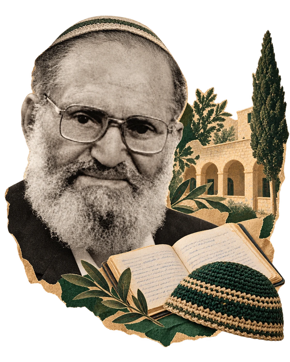 קולאז׳ בהשראת הסיפור על הרב משה צבי נריה