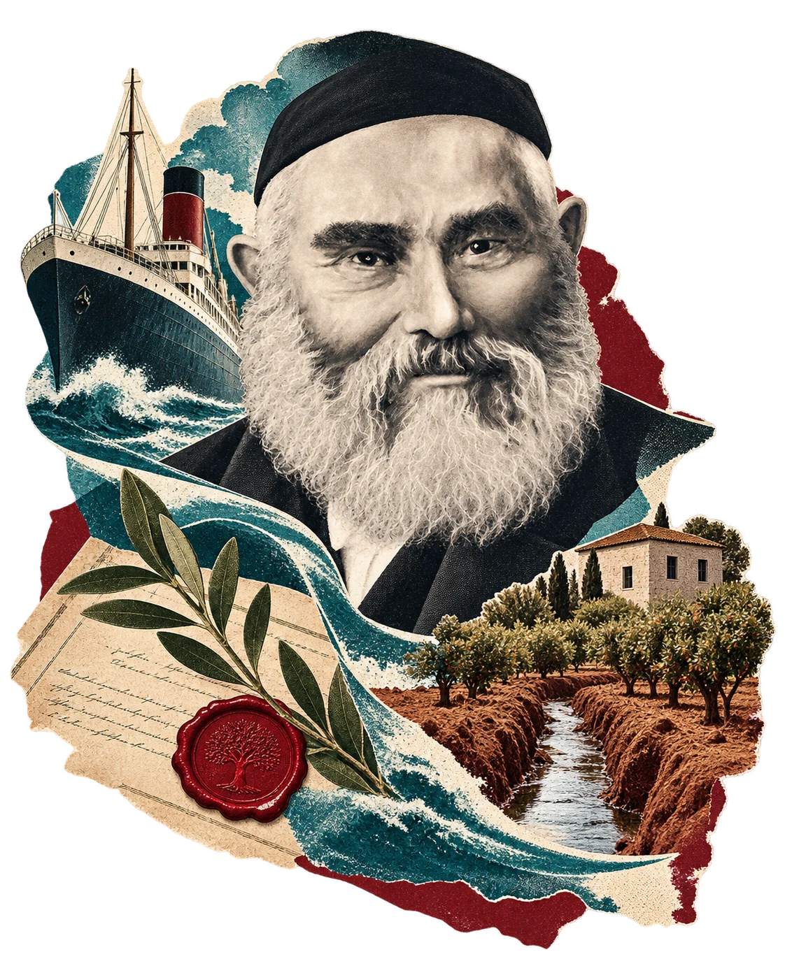 קולאז׳ בהשראת הסיפור על זרח ברנט