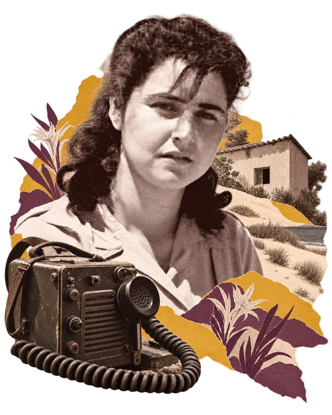 קולאז׳ בהשראת הסיפור על מירה (מרים) בן ארי