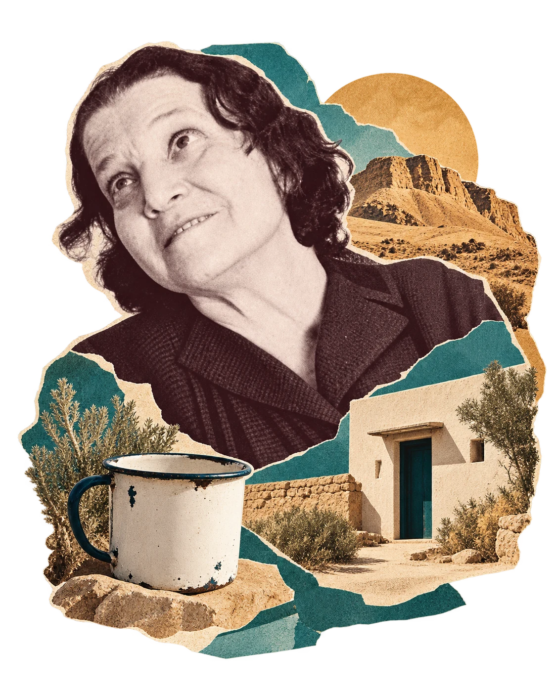 קולאז׳ בהשראת הסיפור על פולה בן-גוריון